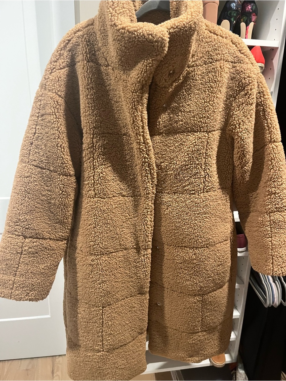 Levi Strauss & Co. Teddy Sherpa Puffer Coat | Camel/Tan | Size Medium